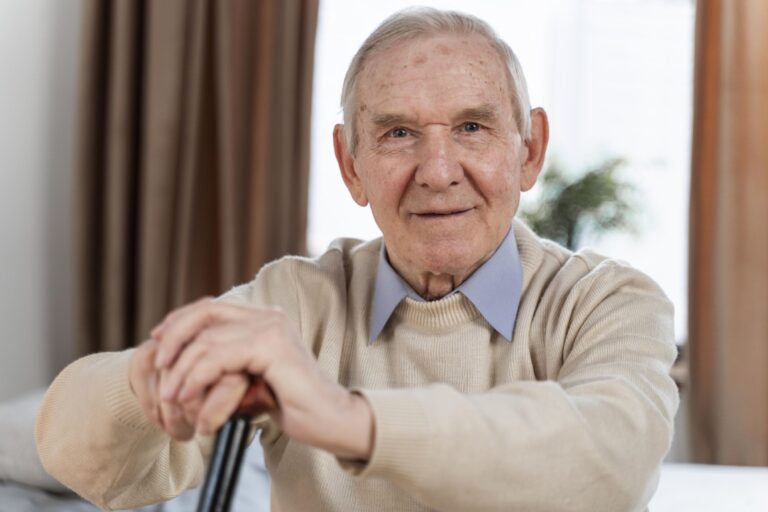 Casual senior man home